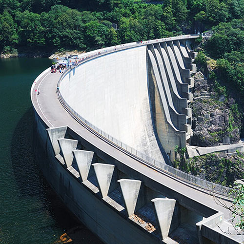 A photograph of a dam